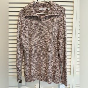 Liz Claiborne Pink and burgandy Cowl Neck Sweater